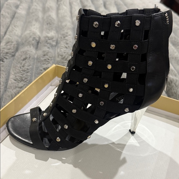 MICHAEL Michael Kors Black Studded Cage Heels - Picture 2 of 3